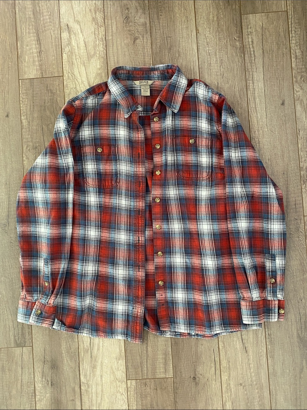 Women’s Duluth Trading Co Red & Blue Plaid Button-Down Shirt - Classic Casual